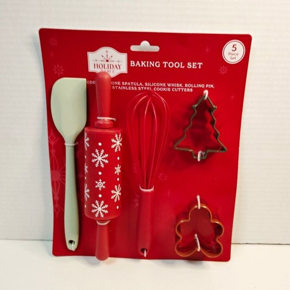 Holiday Time Mini Stainless Steel Cookie Cutter Set 5 Pc Tree & Gingerbread Man